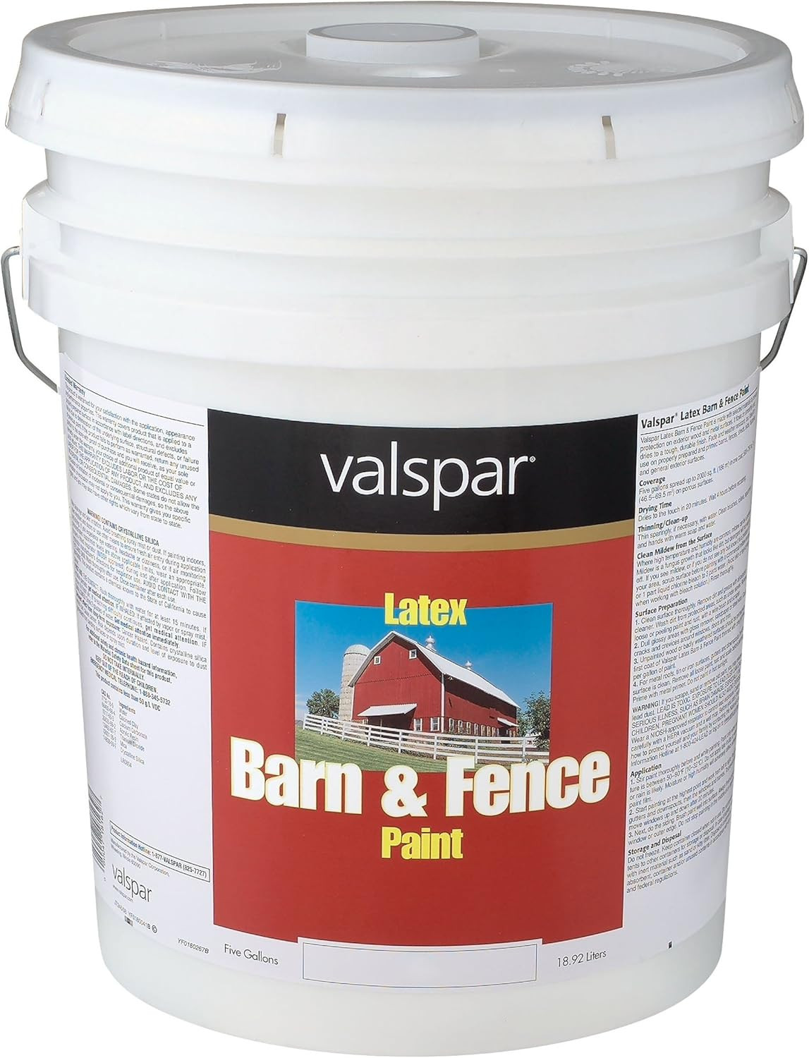 5-Gallon Red Barn & Fence Latex Paint – Weather-Resistant & Durable Finish