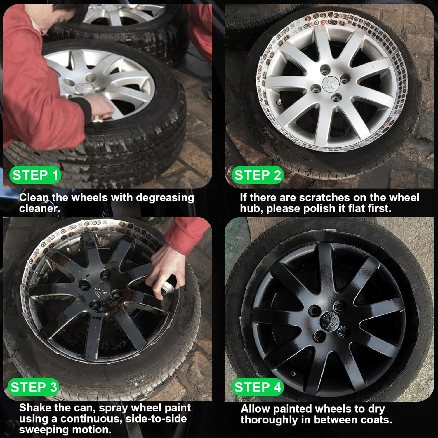 Aluminum Wheel Spray Paint, Car Rim Aerosol Paint for Recolor and Protection of
