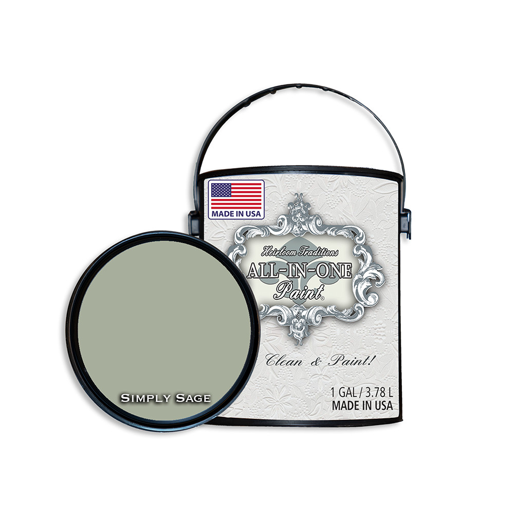 ALL-IN-ONE Paint by Heirloom Traditions – Simply Sage (gray green) – 128 Fl Oz