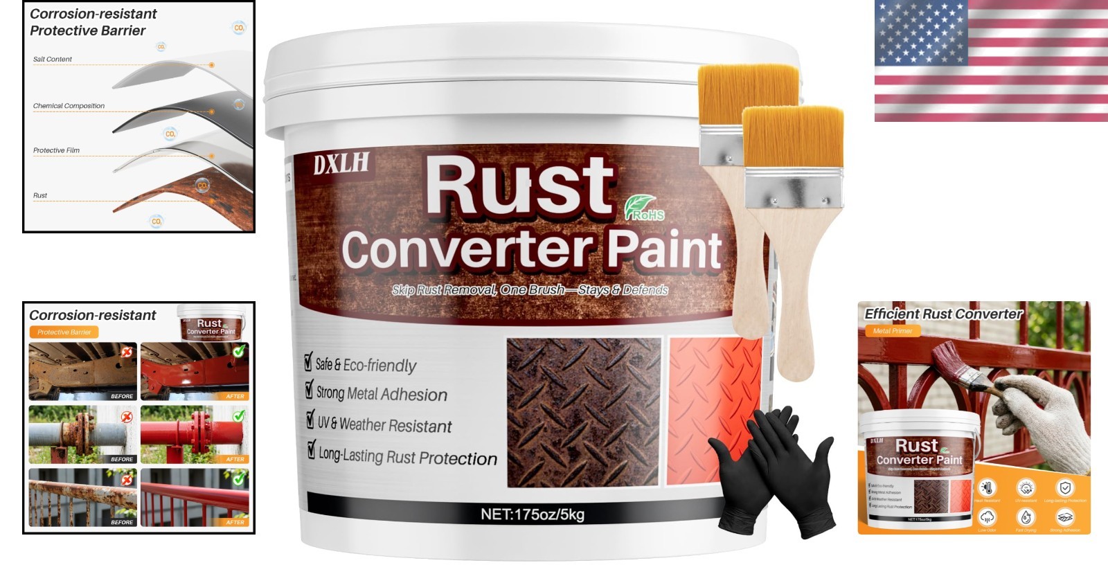 Red Rust Converter & Primer, 175oz – No Sanding Needed