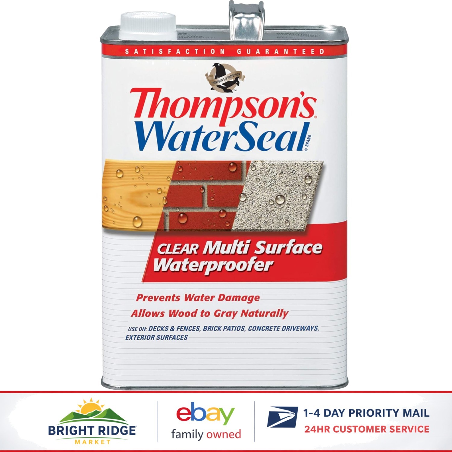 Clear Waterproof Stain for Exterior Wood and Concrete, 375 Square Feet Coverage