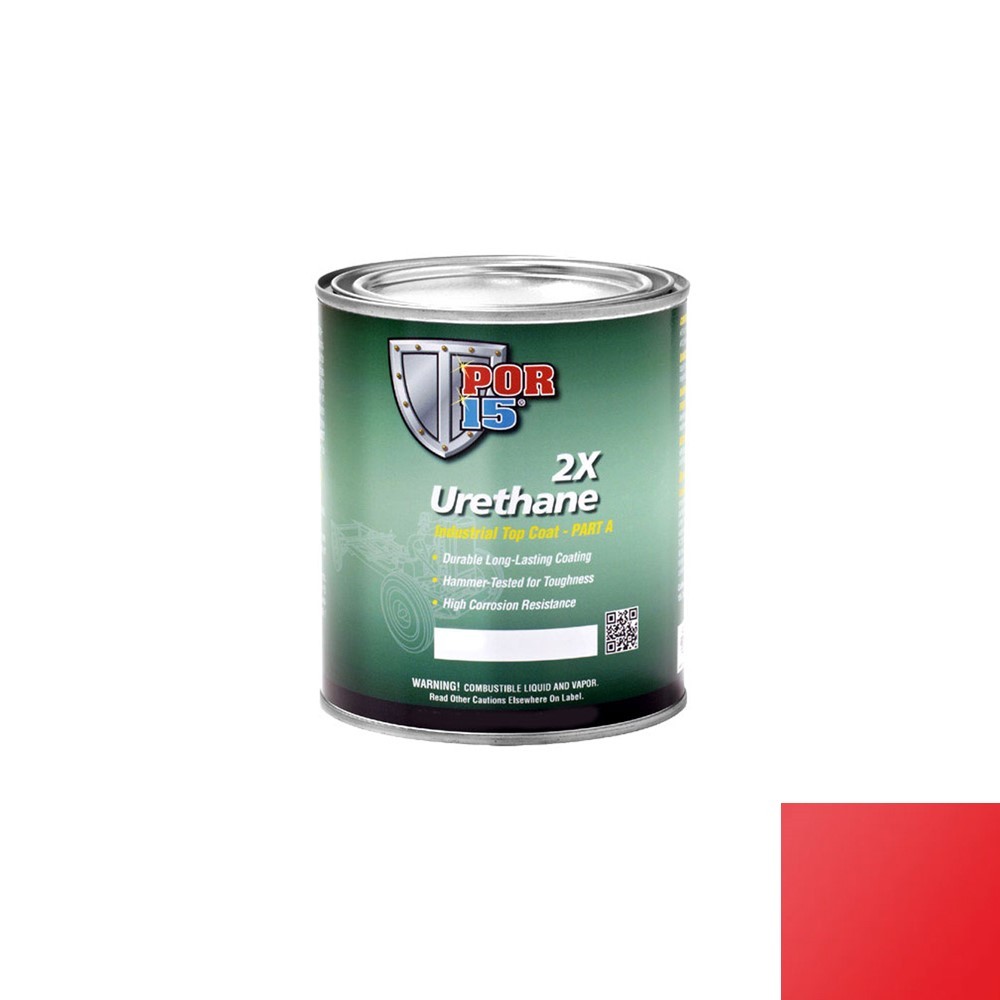 POR-15 – 2x Urethane Hardnose Paint With Hardener Activator – Saftey Red – Quart