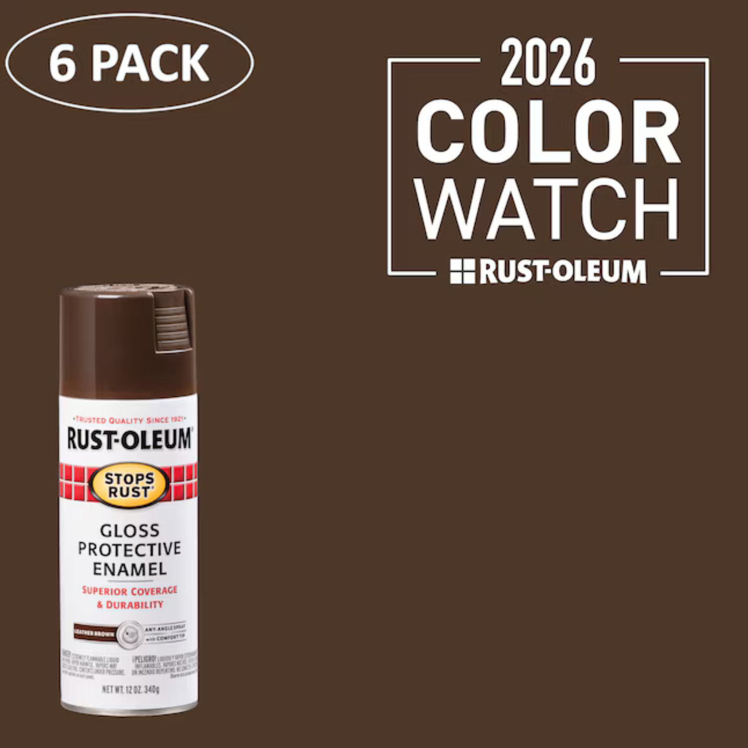( 6 PACK ) Rust-Oleum Stops Rust Gloss Oil-based Spray paint, MultiColor