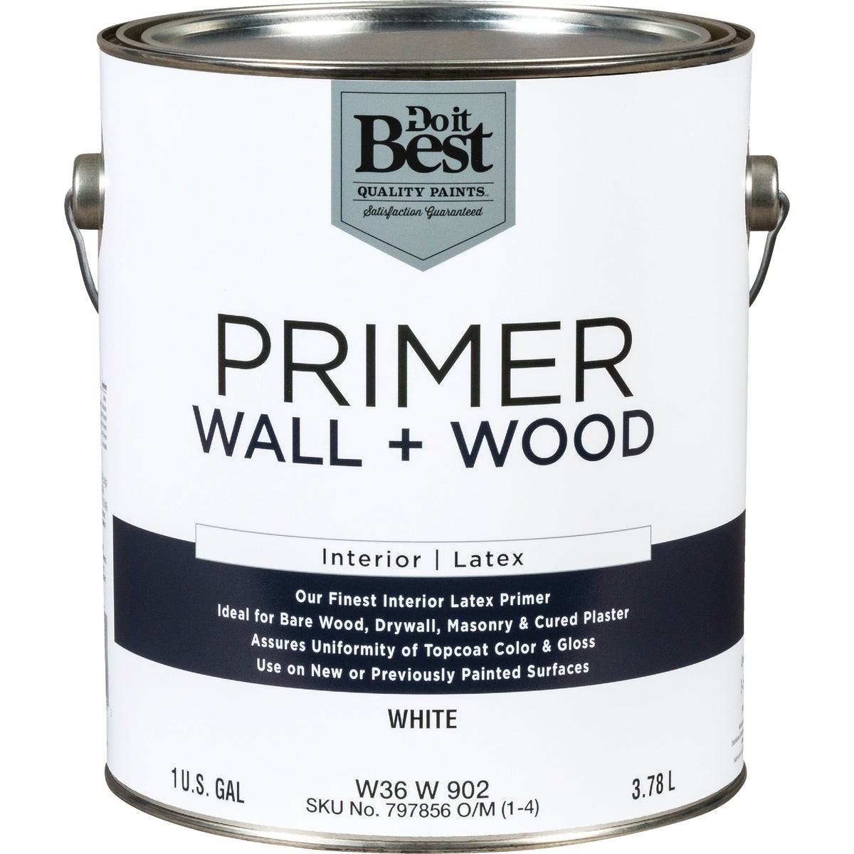 Do it Best Interior Latex Wall and Wood Primer, White, 1 Gal. W36W00902-16 SIM