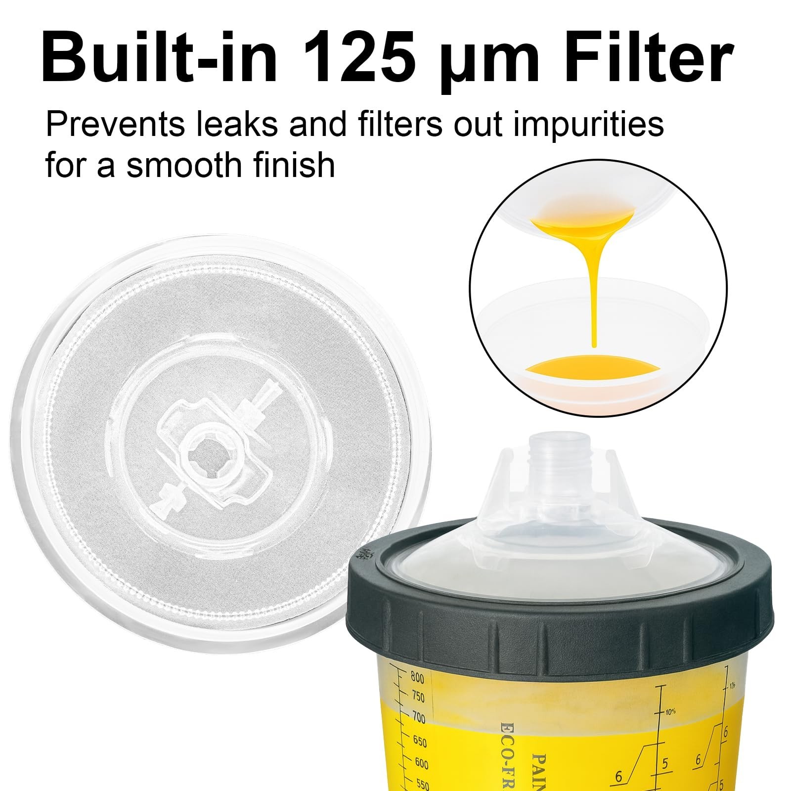 PPS Paint Spray Gun Disposable Cups System, 800ml (28oz) Automotive Paint Mix…