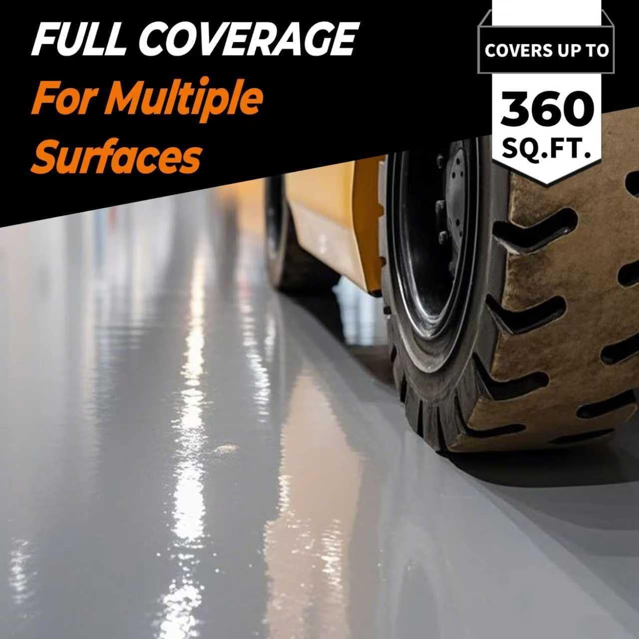 3 Gallon Gray Epoxy Floor Coating Kit 2 Part Garage Concrete Paint Low VOC