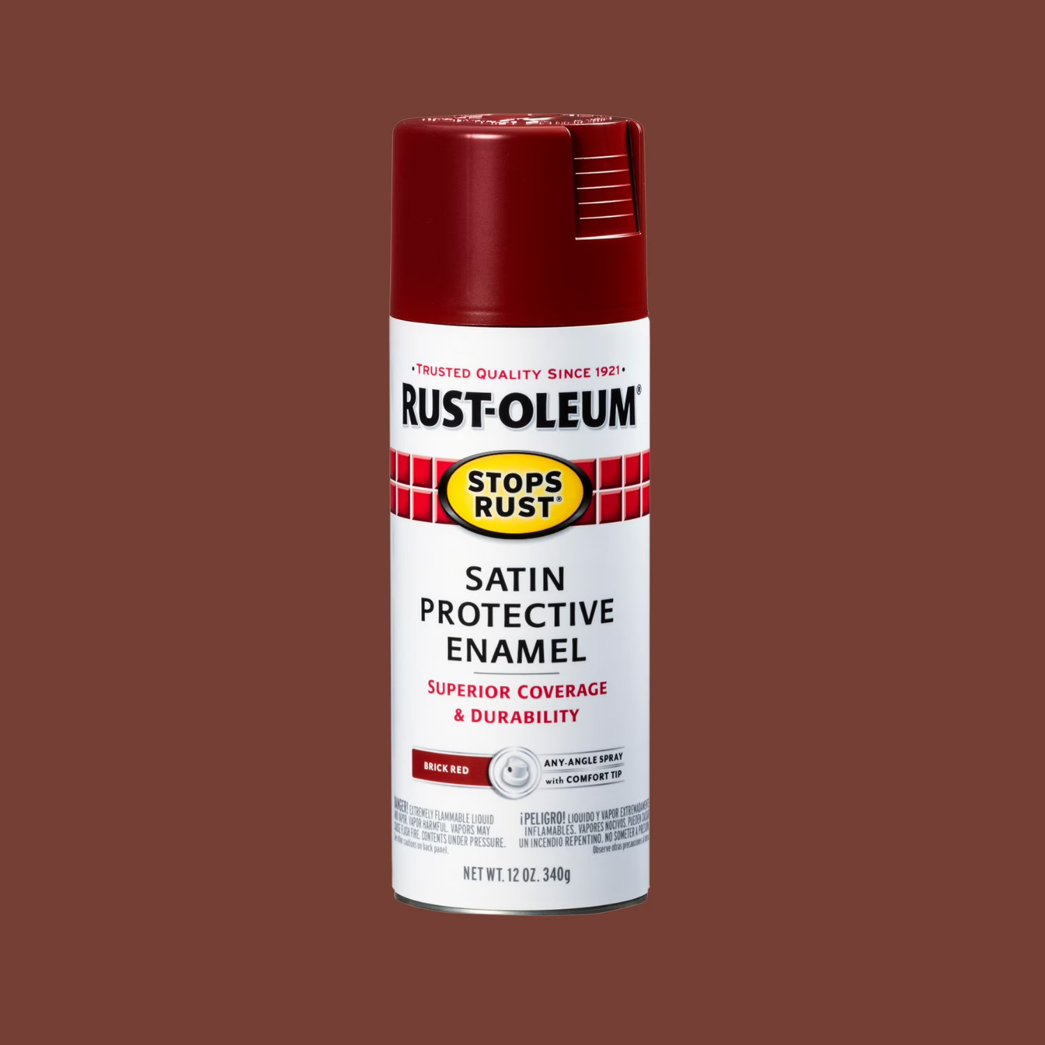 Rust-Oleum Stops Rust Satin Spray Paint Brick Red 12 oz 6 Pack 371671