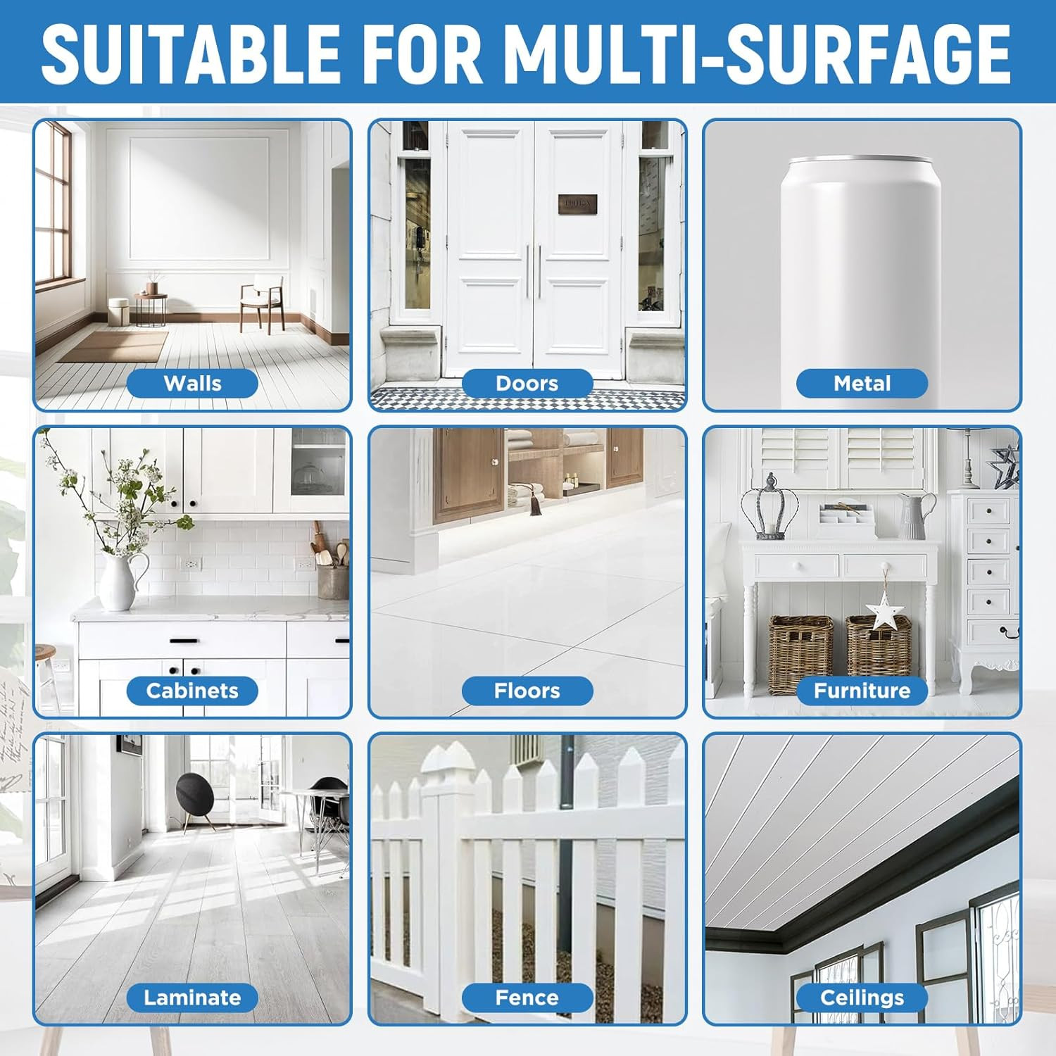 White Paint Multi Surface Semi-Gloss White Touch up Paint Repair for Metal,Wall,