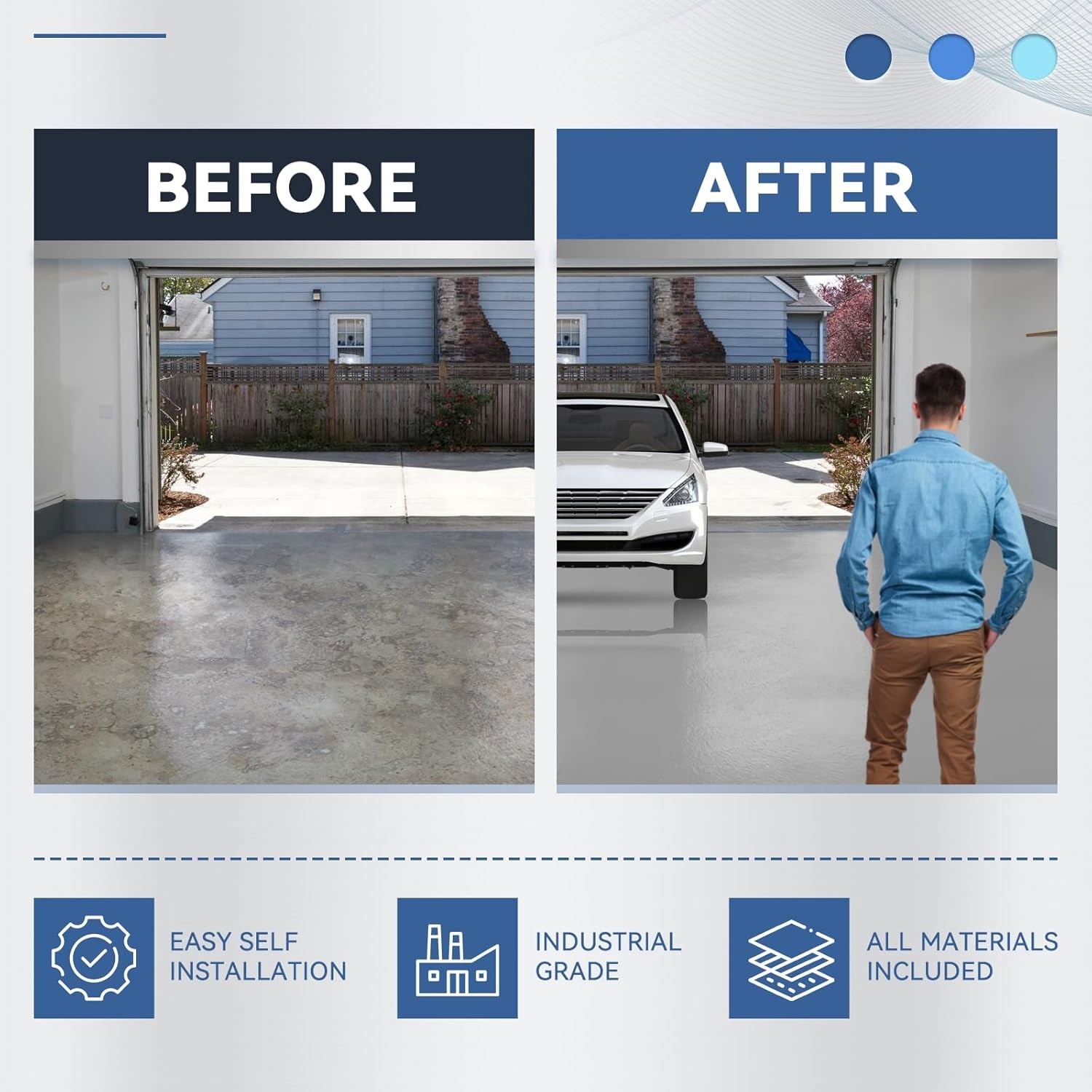 Light Gray Garage Floor Epoxy Coating – 250 Sq Ft High Gloss & Non-Toxic Finish