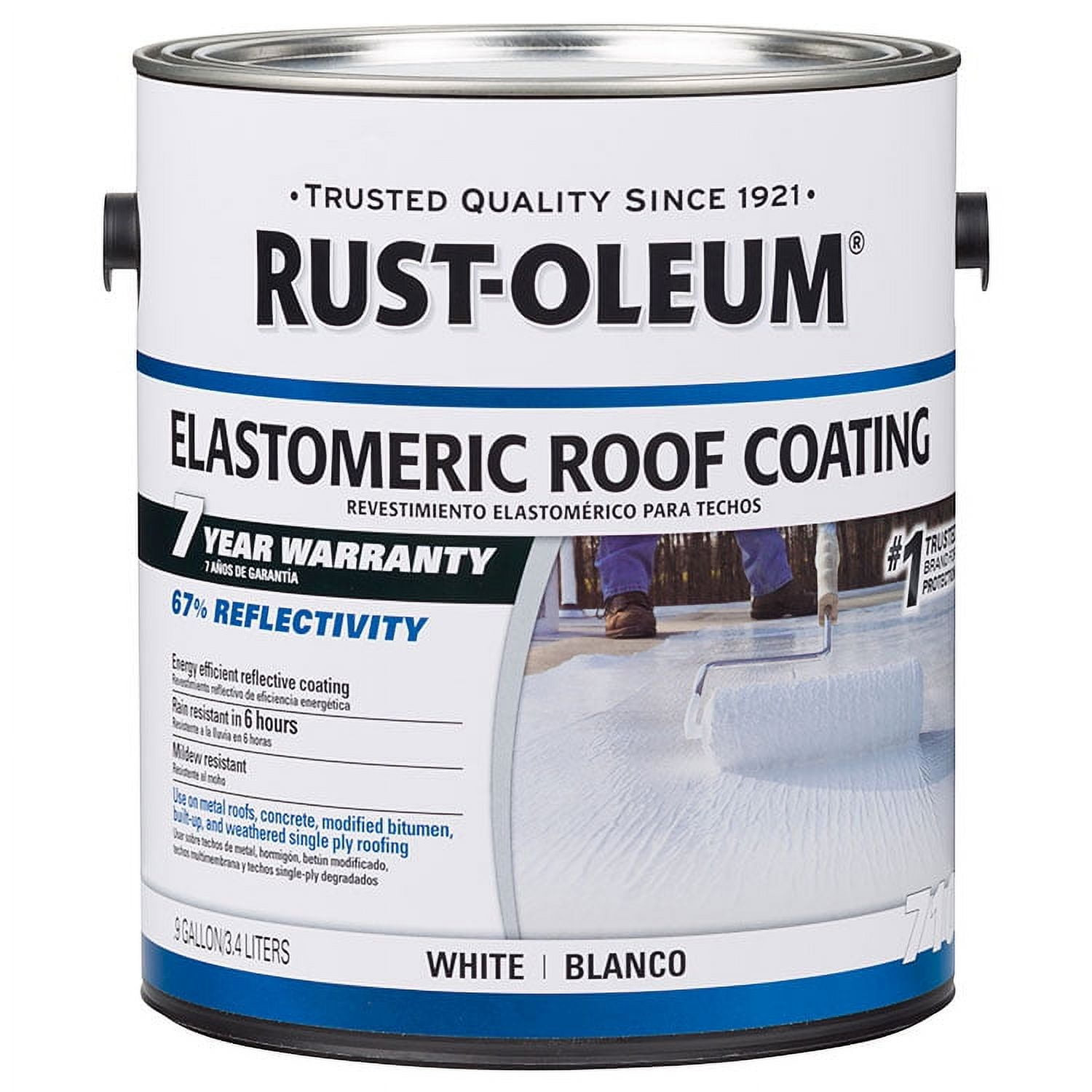White, Rust-Oleum Elastomeric Roof Coating-301904, 1 gal
