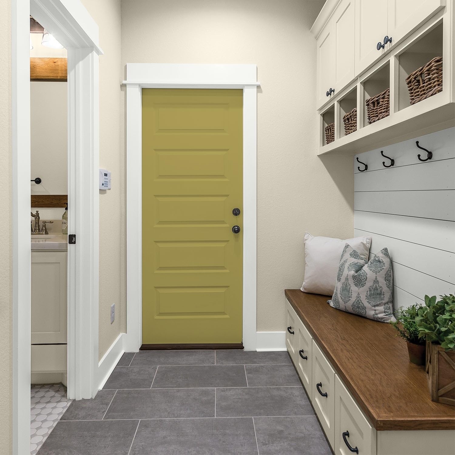 Glidden Interior Paint Premiumr Green Interior Paint /Gremlin One Coat Semi-Glos