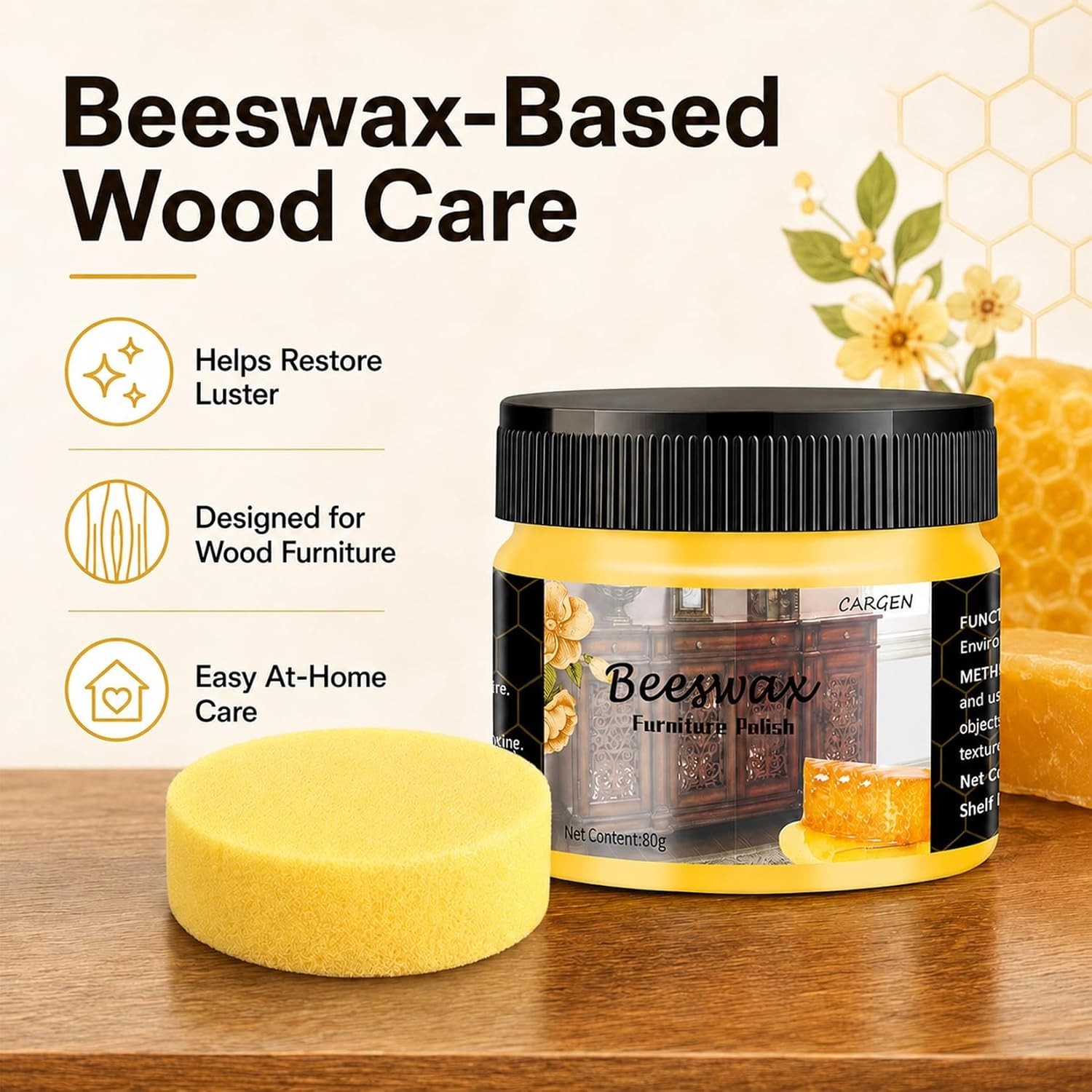 Complete 3PCS Beeswax Wood Care Kit – Safe, Chemical-Free Polish for All Woods