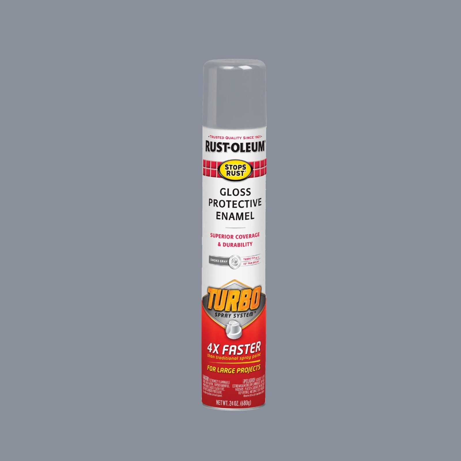 Rust-Oleum Stops Rust Turbo, Smoke Gray, Gloss Enamel Spray Paint, 24 oz, 3 Pack