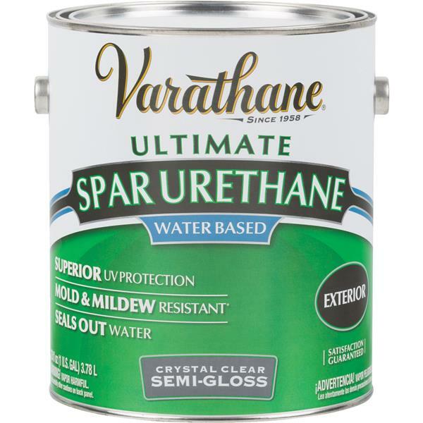 (1)-Gal Clear Varathane Water-Based Exterior Wood Spar Semi-Gloss Urethane