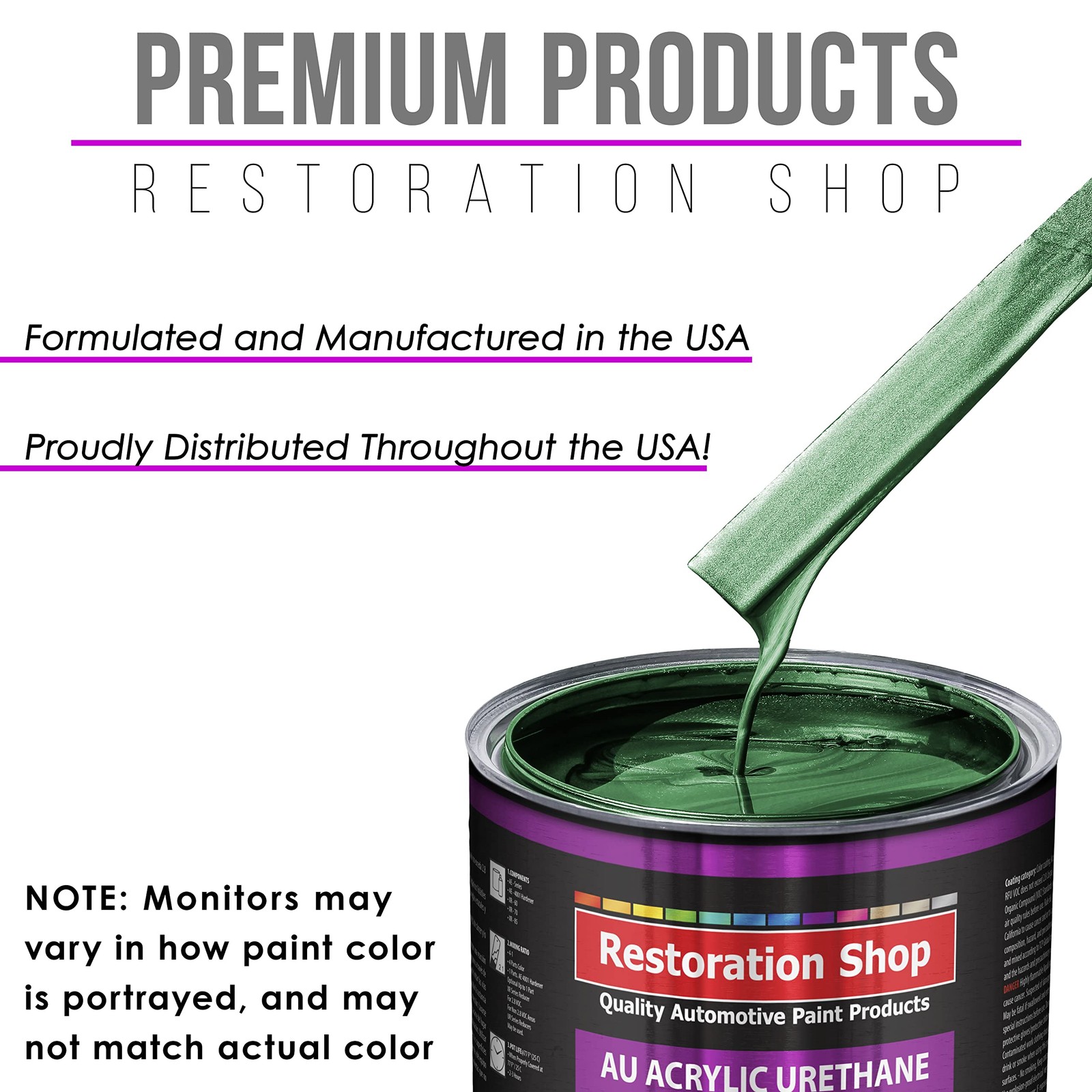 – Emerald Green Metallic Acrylic Urethane Auto Paint – Complete Quart Paint K…