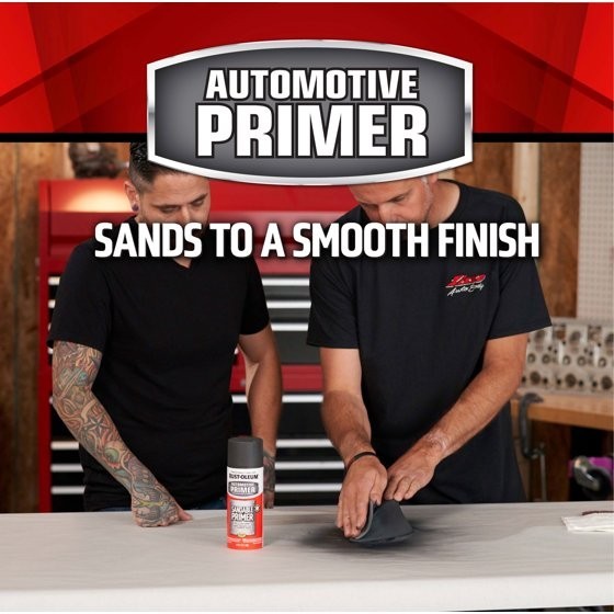 Black, Rust-Oleum Automotive Sandable Primer Spray-249418, 12 oz