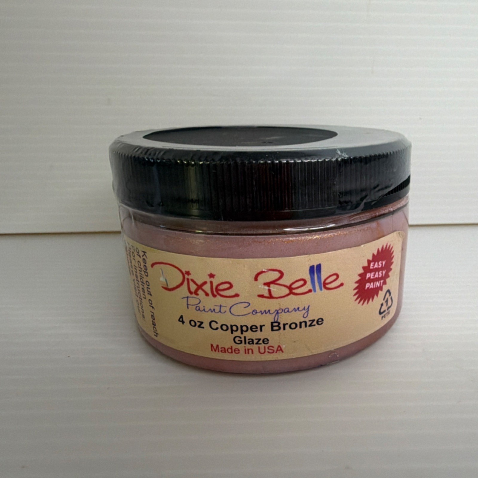 Dixie Belle Paint Company Metallic Glaze 4 oz Copper Bronze Jar Easy Peasy