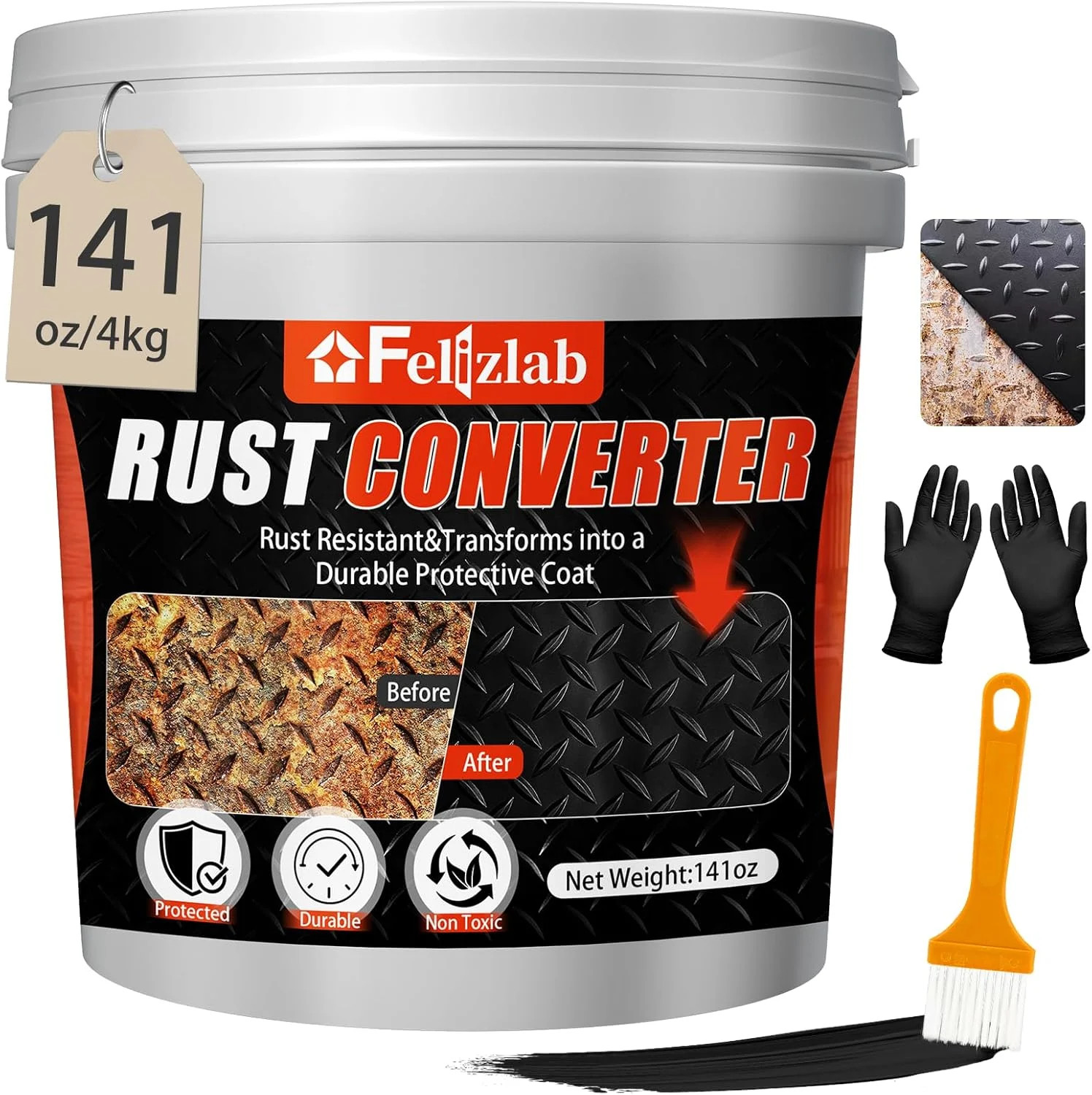 2-in-1 Rust Converter & Metal Primer, 141oz Rust Reformer Paint for Metal, Autom