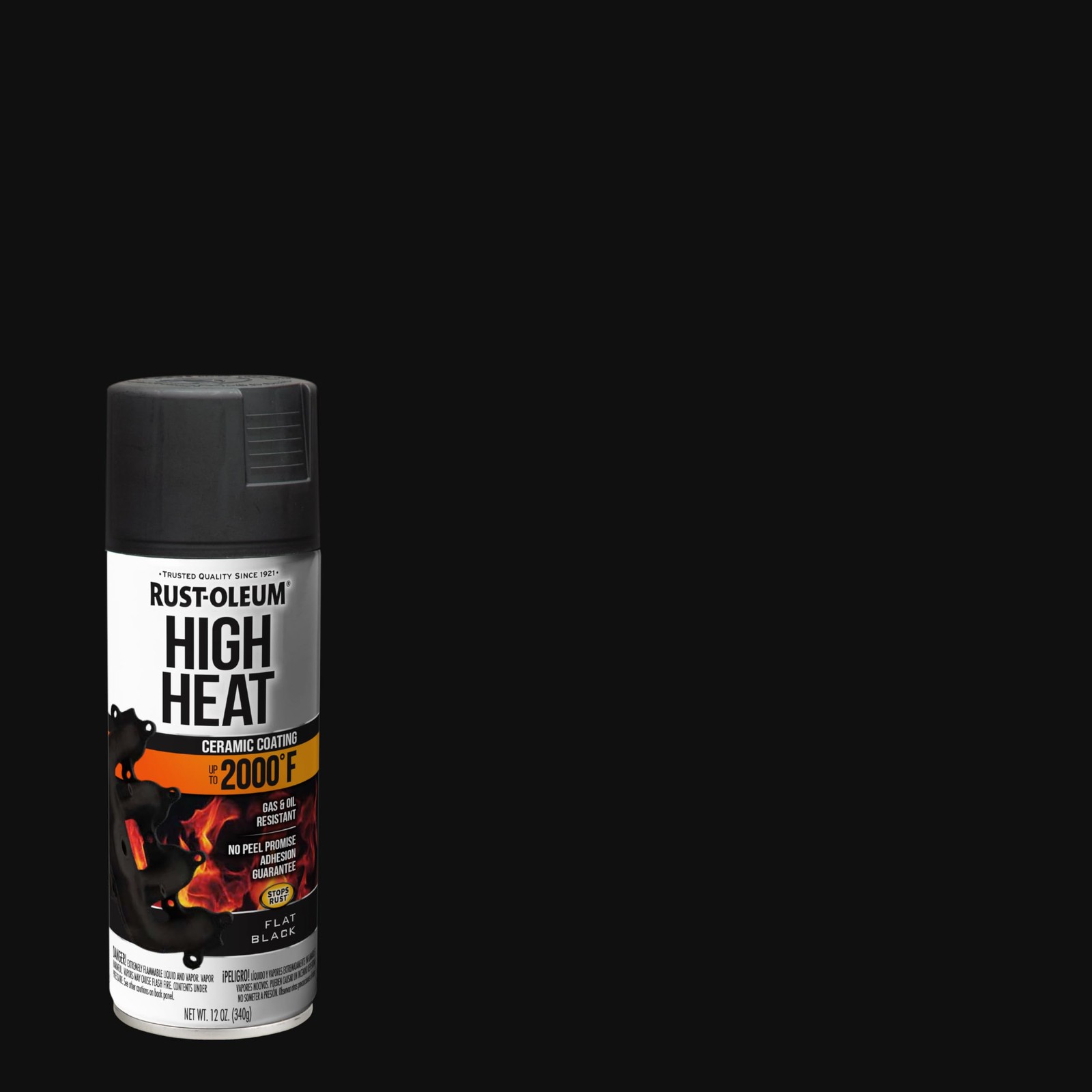 Rust-Oleum 248903 Automotive High Heat Spray Paint, 12 oz, Flat Black