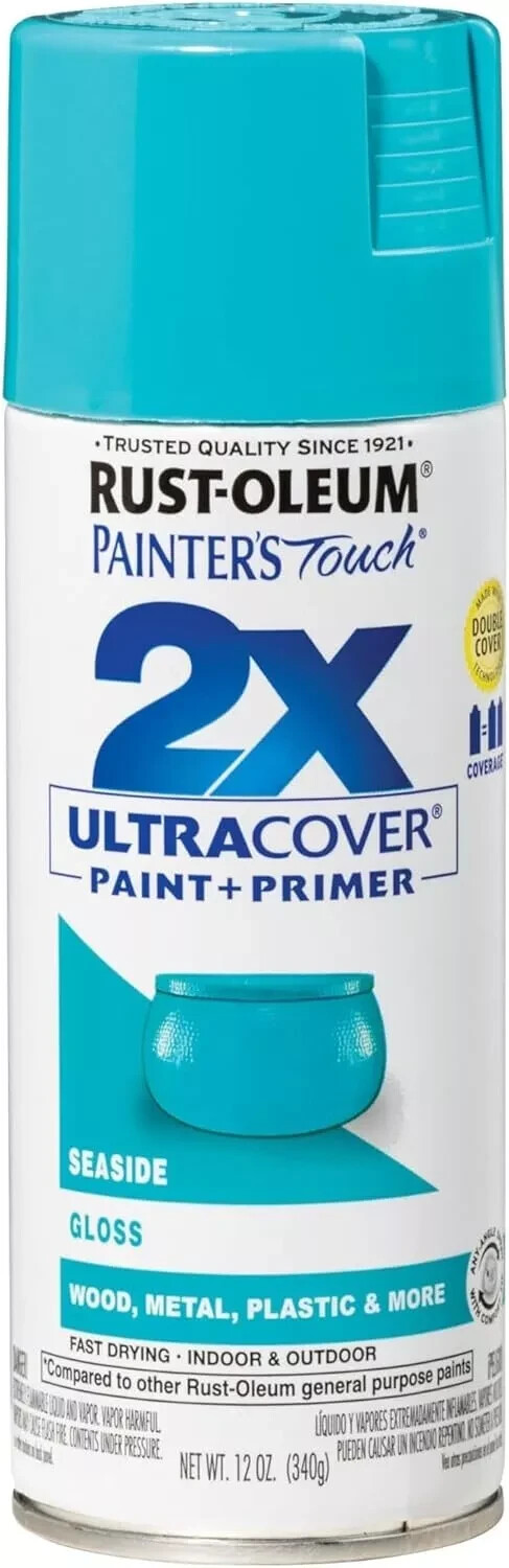 Rust-Oleum Painter’s Touch 2X Ultra Cover Gloss Seaside Spray Paint 12 oz