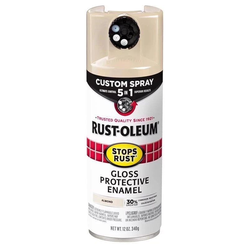 5 Pack. Rust-Oleum Custom Spray 5-in-1 Almond 12 oz Adjustable Spray