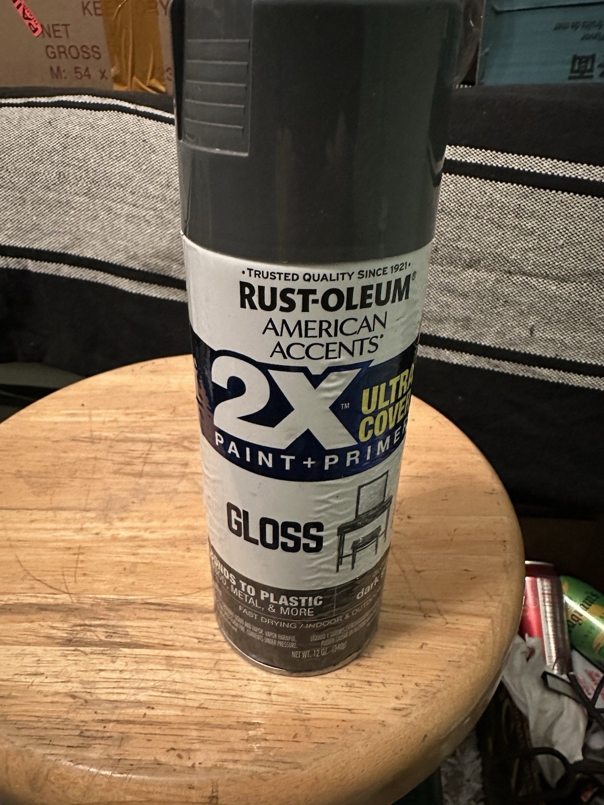 Rust-Oleum 2X Ultra Cover Gloss Dark Gray Spray Paint 12oz Fast Drying