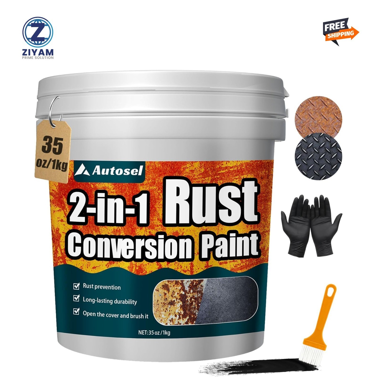 2 in 1 Rust Converter Primer 35oz Stops Rust Heat Resistant Coating Paint