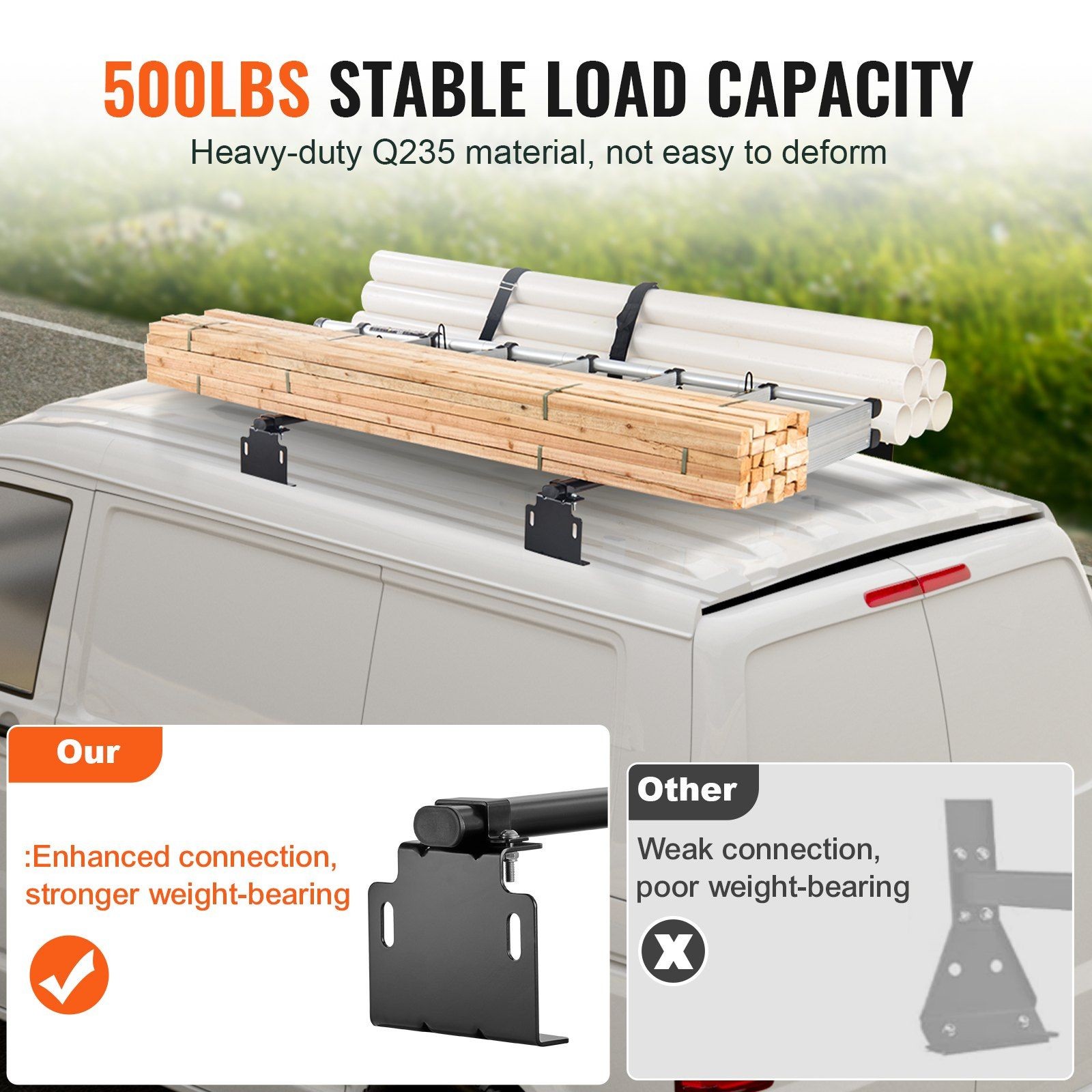 Dual-Bar 500lb Roof Rack for Maximum Load Support
