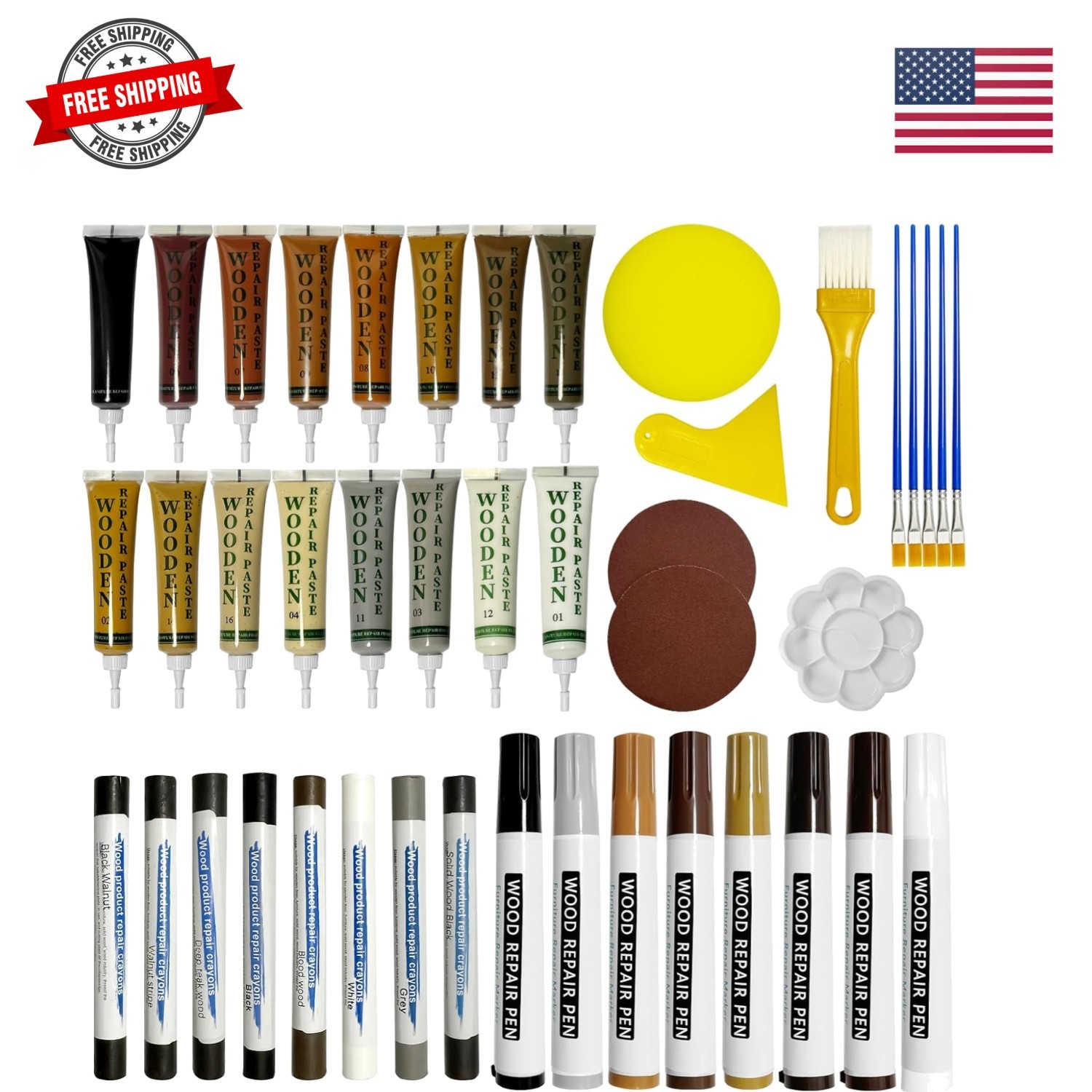 Wooden Furniture Repair kit – a Set of 43 Stain Sticks. Wood Scratch Repair, …