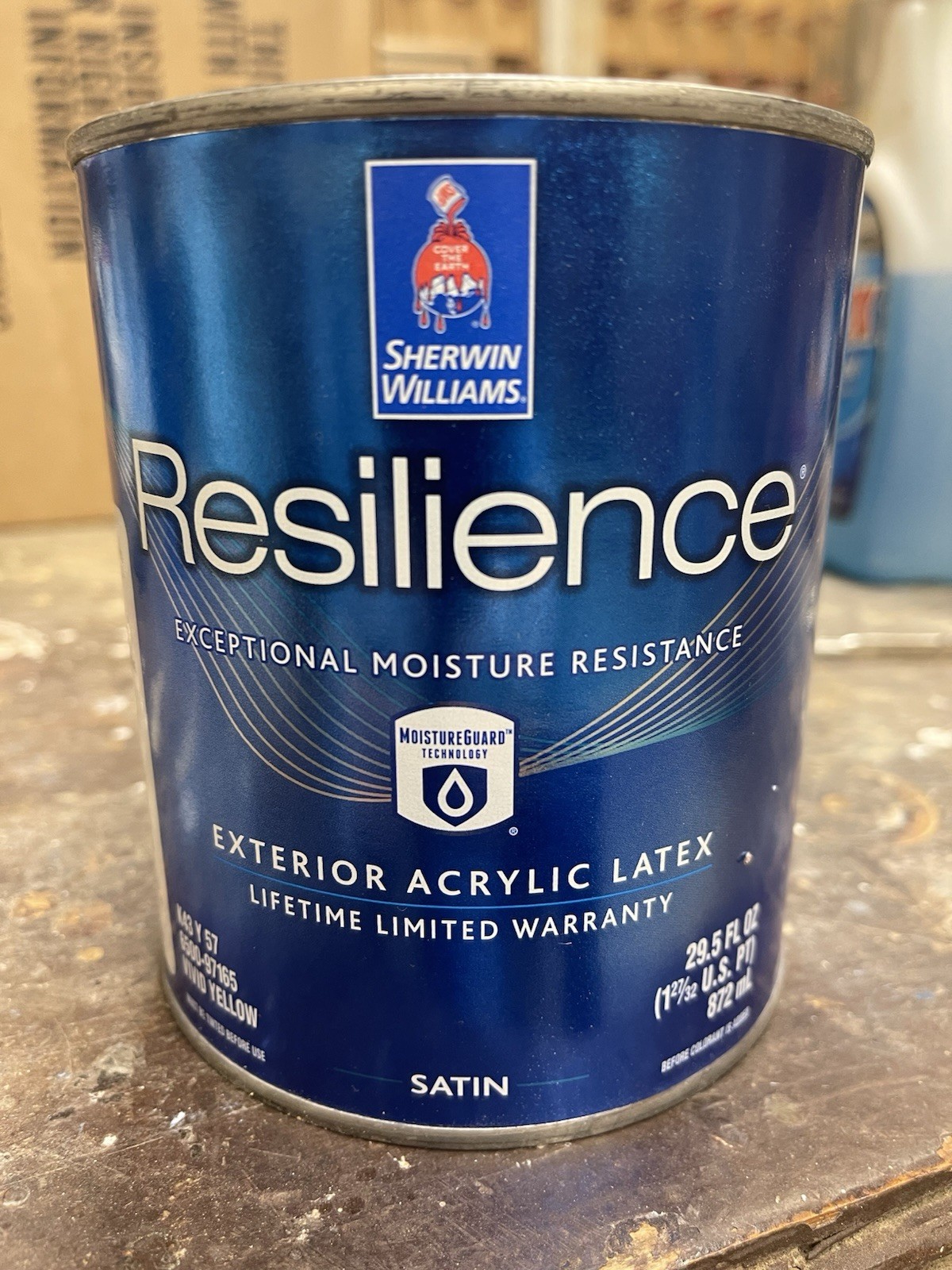 1 Qt Resilience Sherwin Williams Exterior Acrylic Latex Paint/Vivid Yellow Base