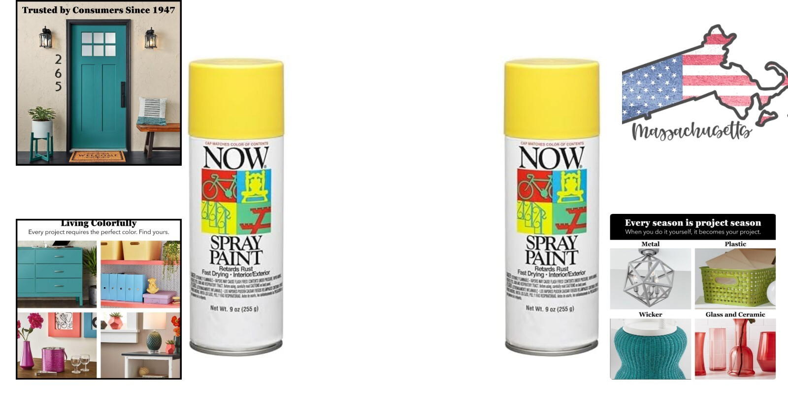 Sunshine Yellow Spray Paint – 9oz – Pack of 2 – Resists Fading & Peeling