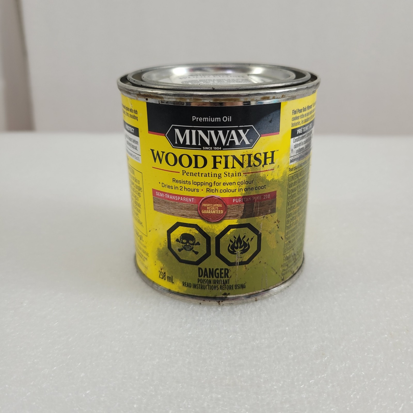 1 – MINWAX 218 Puritan Pine Oil Based Wood Stain 1/2 Pt Small Can 8 Oz. New
