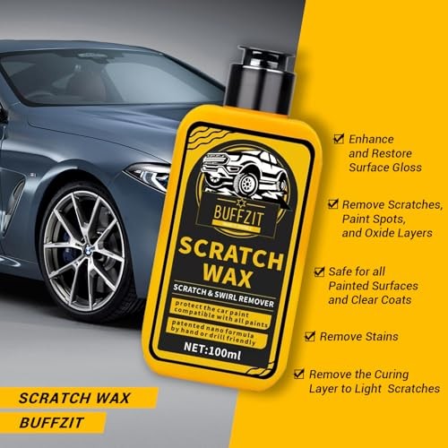 Car Scratch Remover for Vehicles, Scratch Repair Wax, Rubbing & Polishing Black