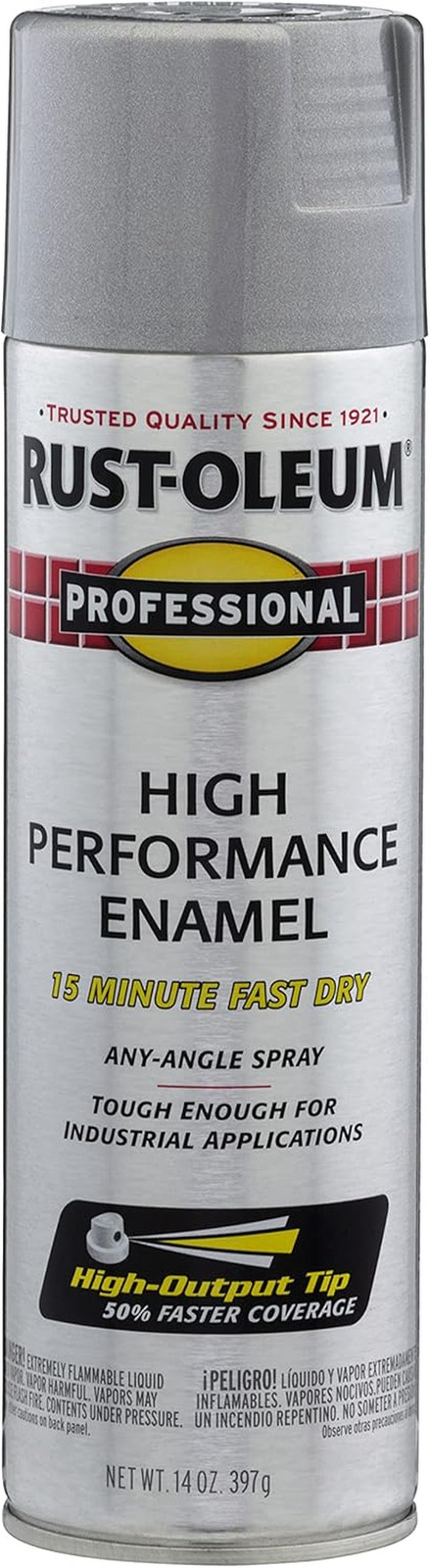 Rust-Oleum 7515838 Professional High Performance Enamel Spray Paint, 14 Oz, Alum