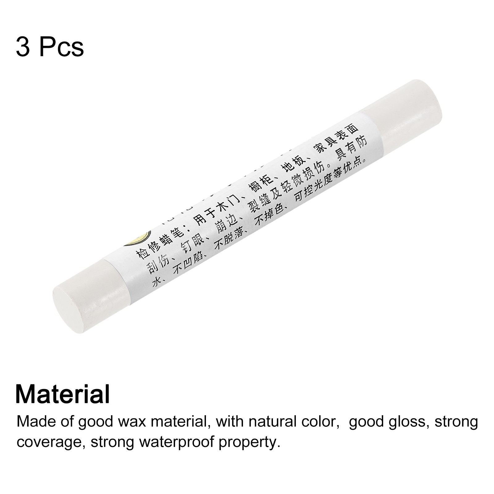 3Pcs Furniture Repair Crayons Wax Filler Stick Pen Marker Grey White