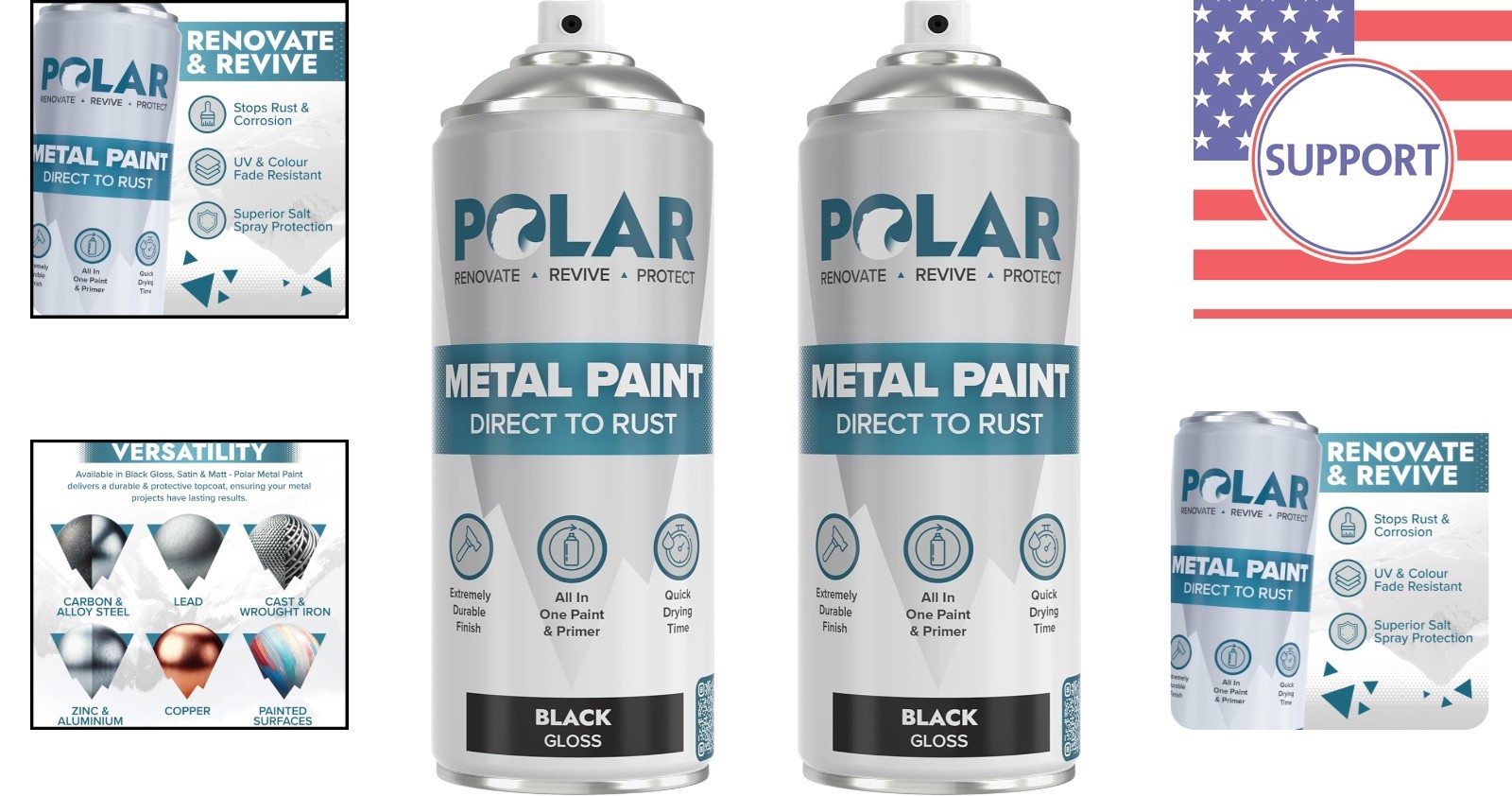 Direct-to-Rust Gloss Black Paint – Two 13.5 Fl Oz Cans for Ultimate Protection