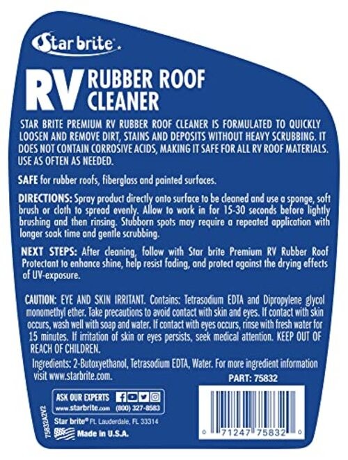 Premium RV Rubber Roof Cleaner – Effortless Cleaning for Camper 32 Oz Spray