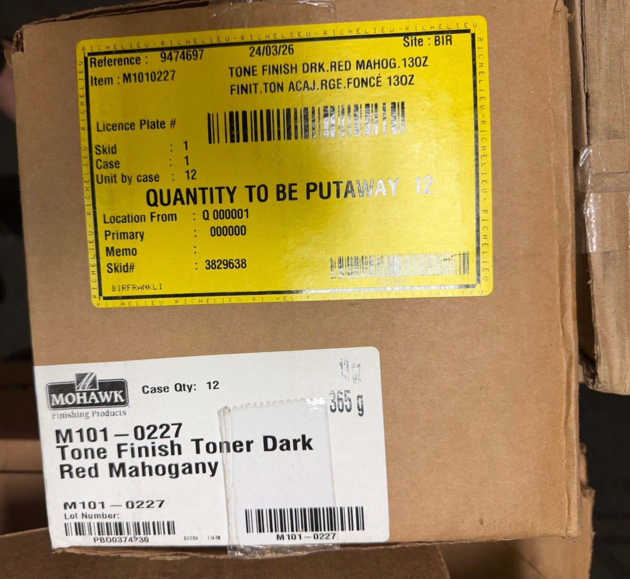 Case Of 12 LOT Mohawk Tone Finish Toner Dark Red Mahogany M101-0227