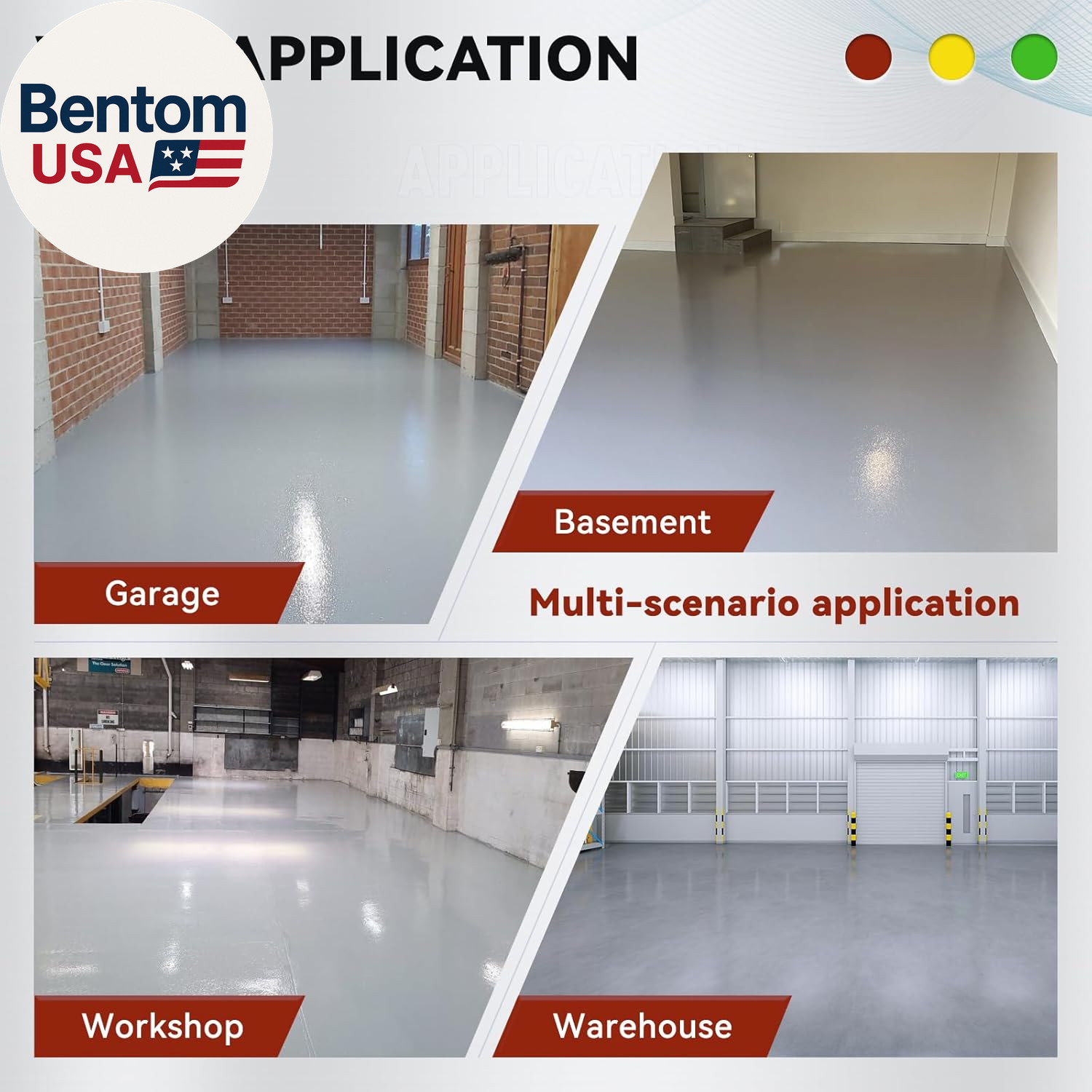 Garage Floor Epoxy Kit, Garage Floor Paint with Tools, Epoxy Coating for Concret