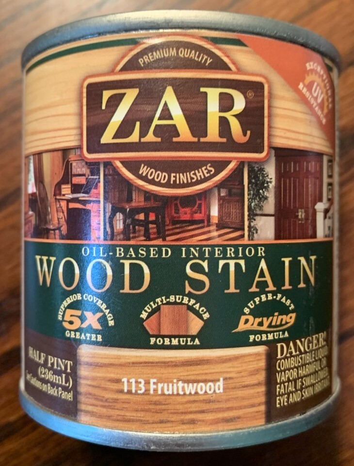 Zar Interior Stain, 113 FRUITWOOD 1/2 pint