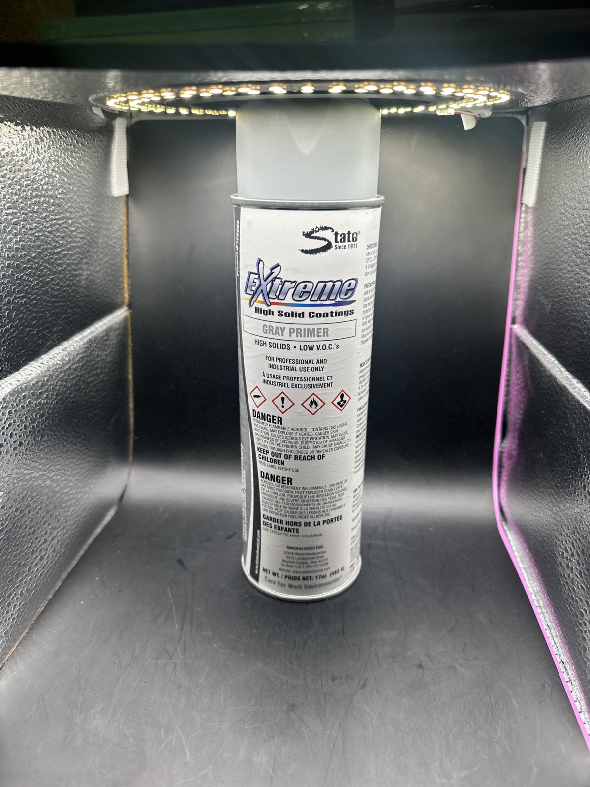 Case Lot of 12 State Extreme Gray Primer Spray Paint High Solid Coatings -316