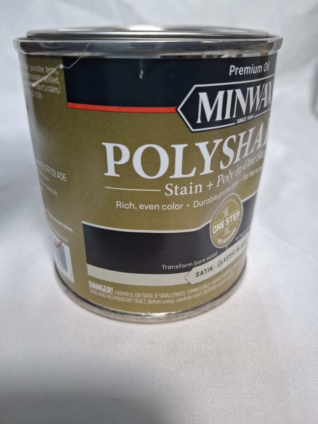 Minwax PolyShades Black Wood Stain and Polyurethane All in One, 1/2 Pint