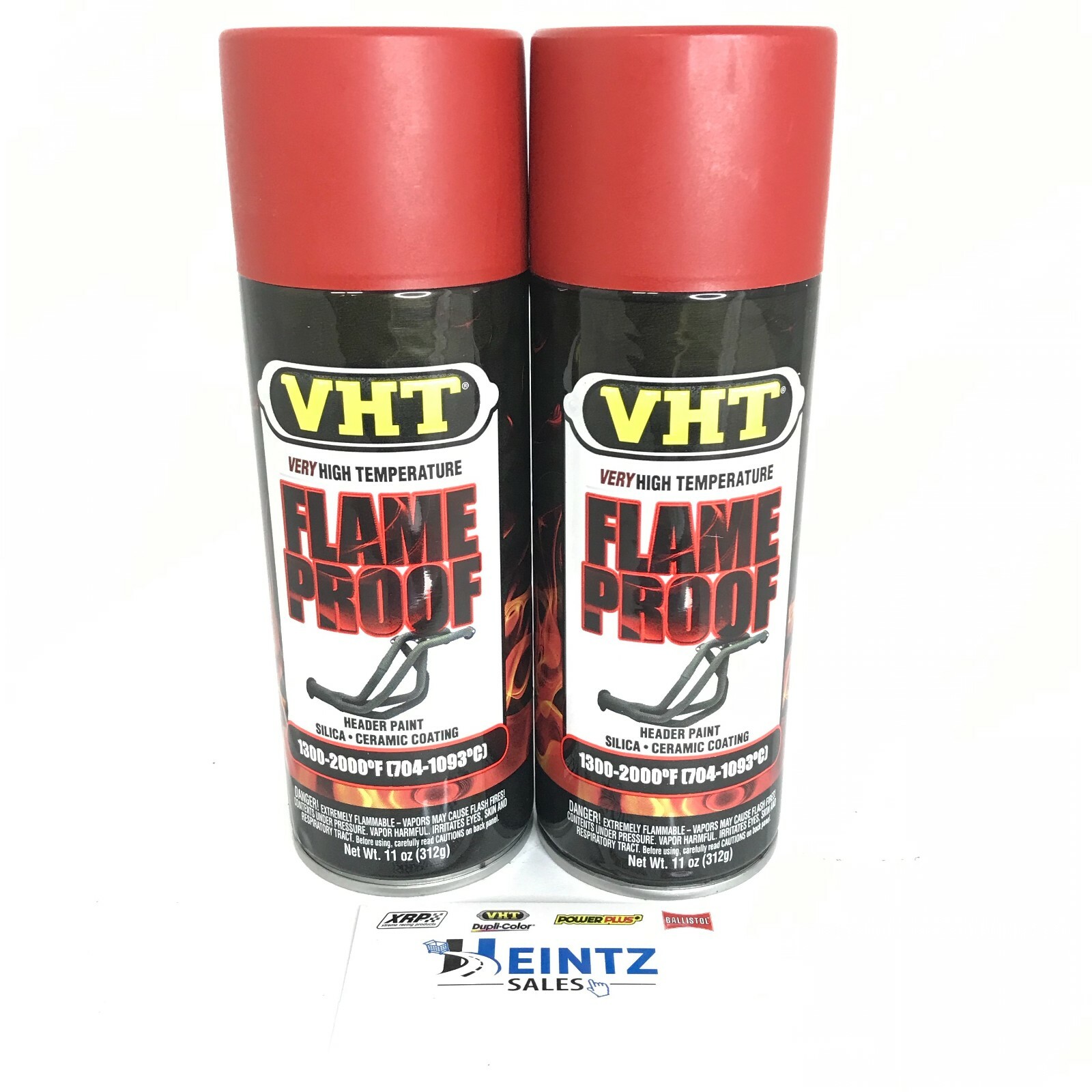 VHT SP109-2 PACK High Temperature Flame Proof FLAT RED Header Spray Paint – 11oz