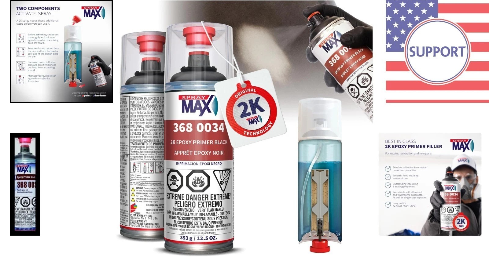 High-Performance 2K Epoxy Primer Spray – 12.5 oz for Superior Automotive Finish