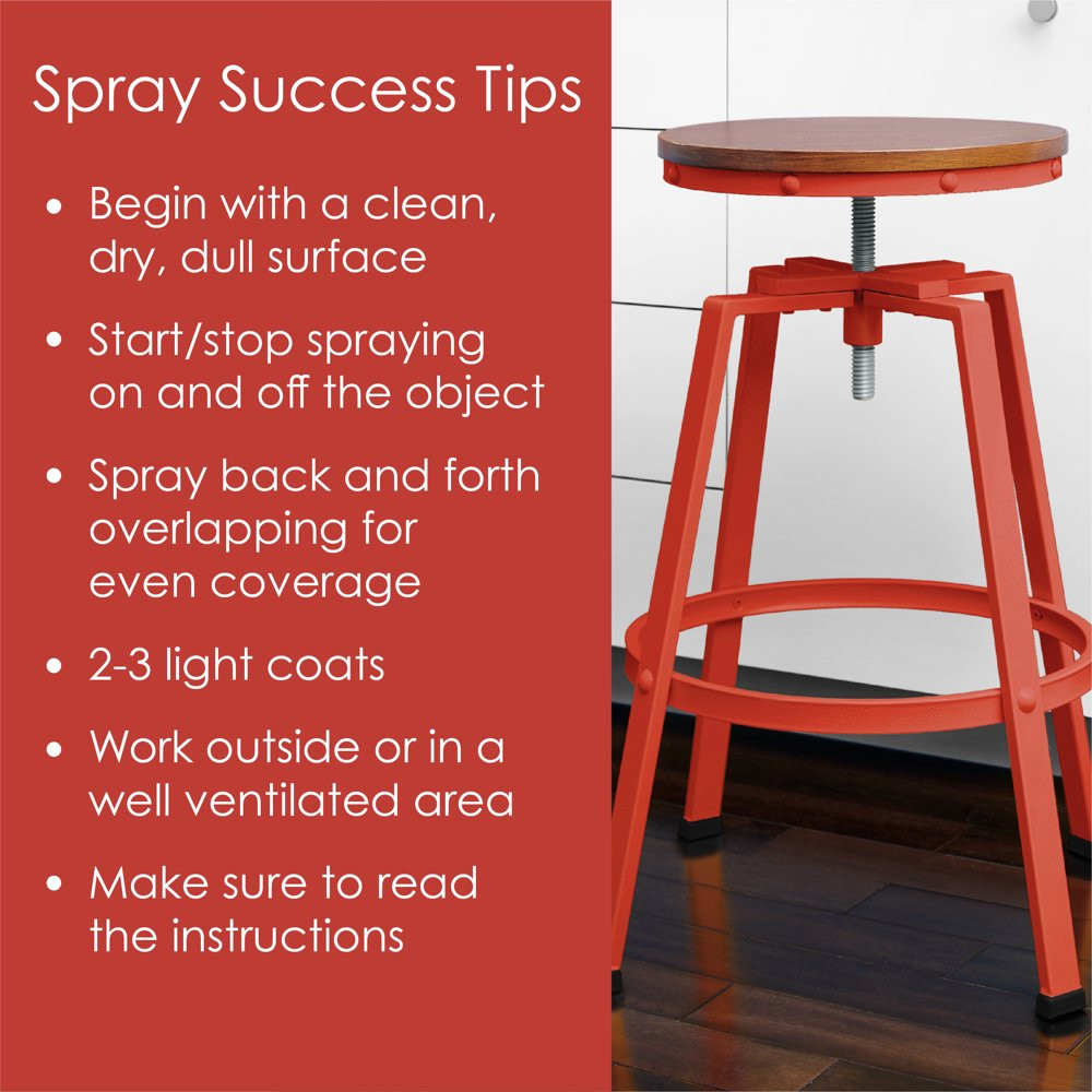 All Surfaces Rust Protection Matte Fire Red Spray Paint Without Sanding, priming