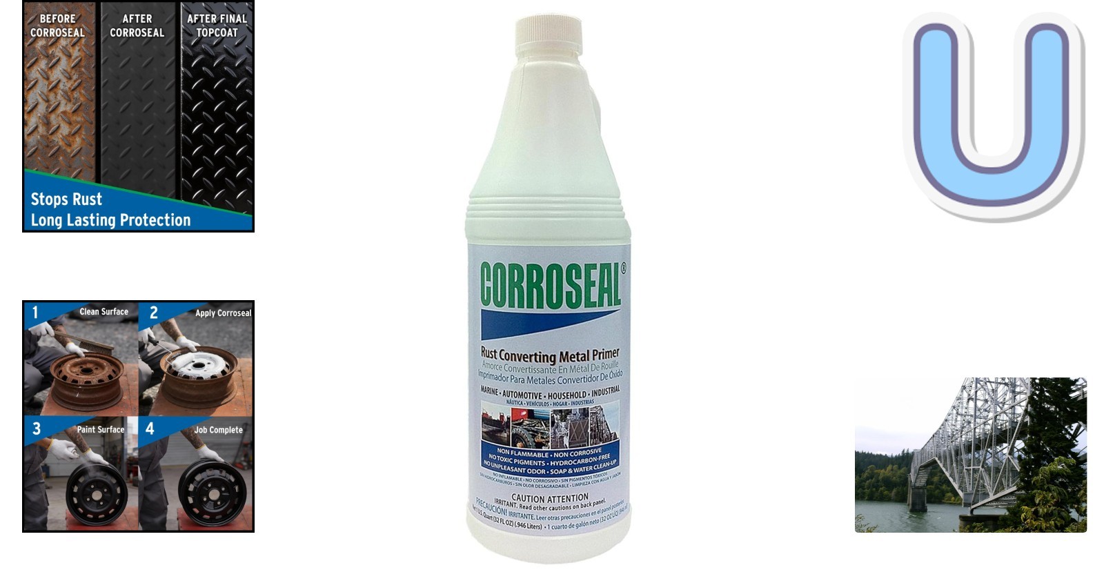 Versatile Water-Based Rust Converter & Primer – 1 Qt for Marine & Automotive Use