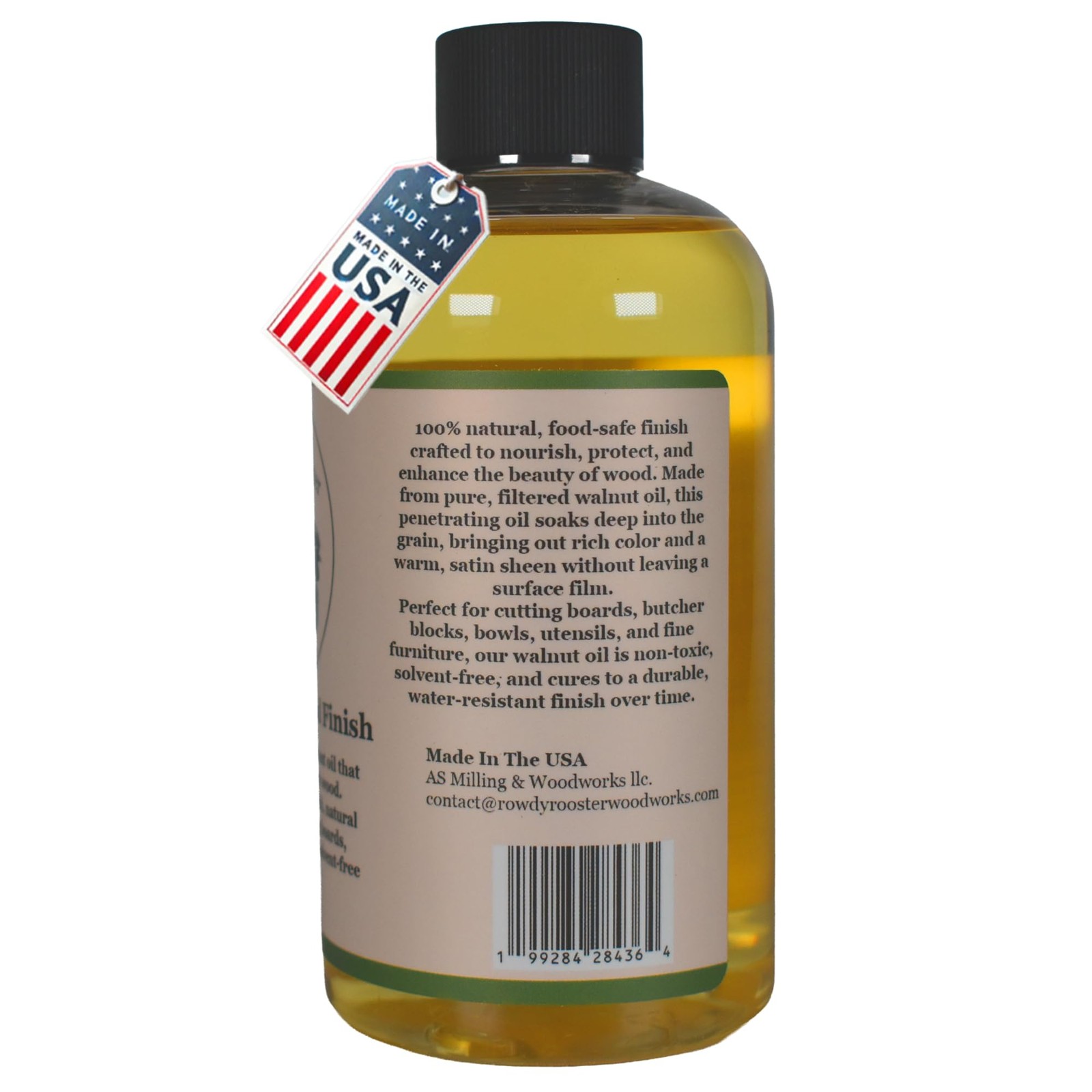 Refined Walnut Oil for Wooden Kitchen Items and More – Premium 9 Fl.Oz, Amber