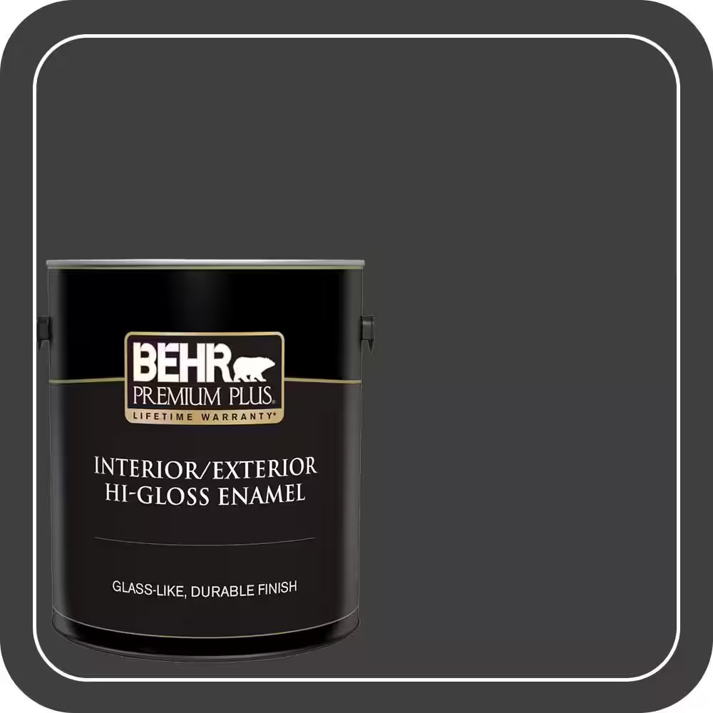 1 Gal. Pure Black Hi-Gloss Enamel Exterior/Interior Paint
