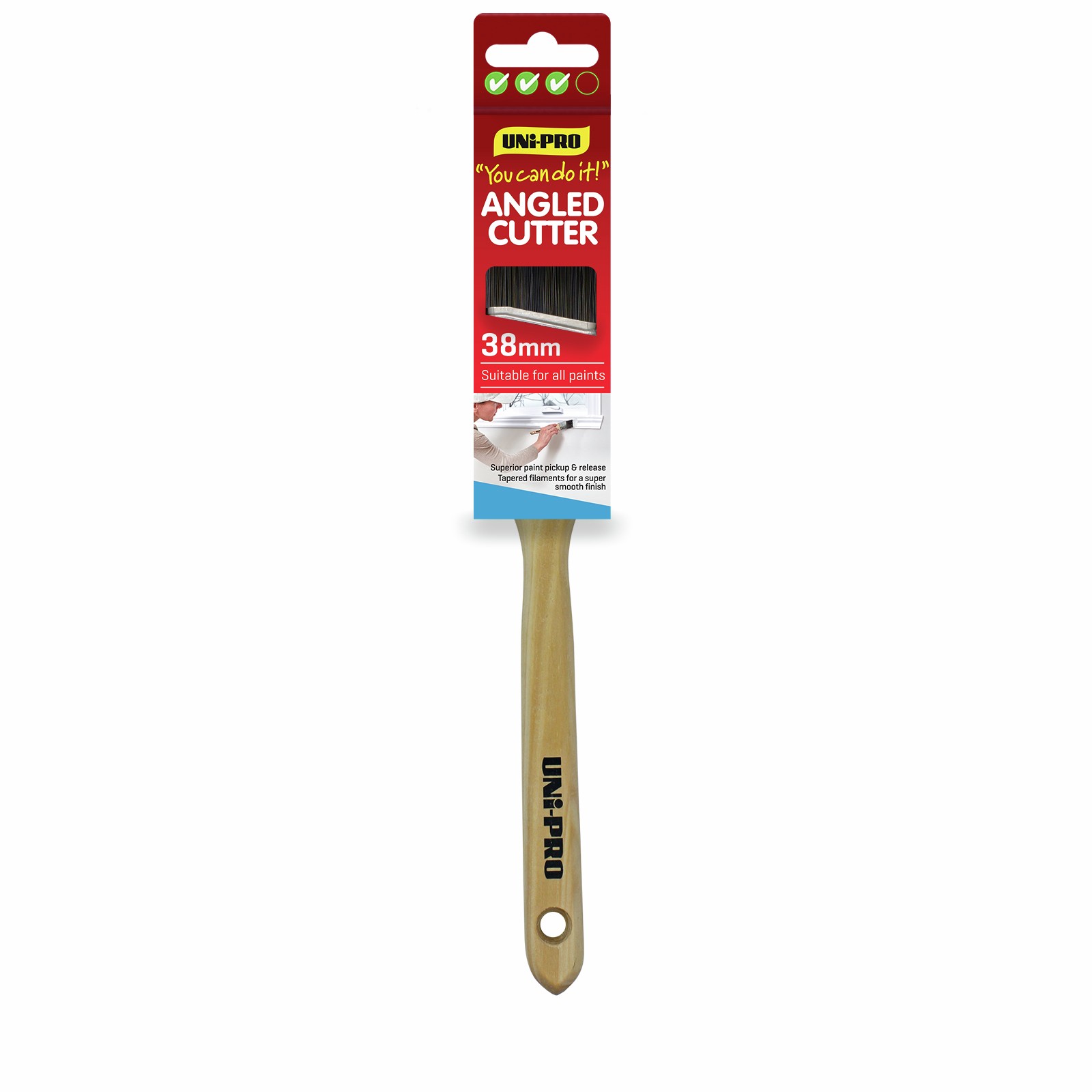 UNi-PRO 38mm You Can Do It Angled Sash Cutter Brush – 38mm