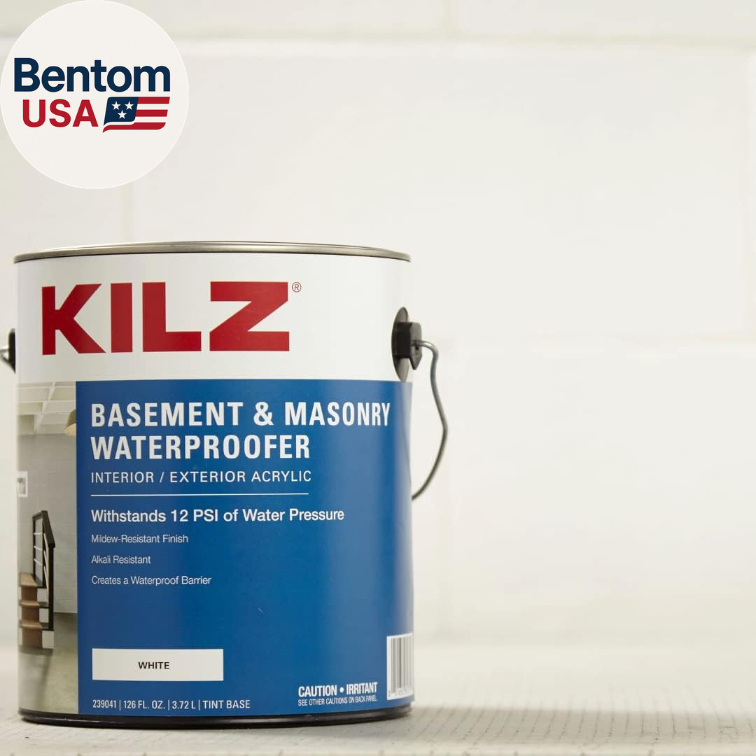 Basement and Masonry Waterproofing Paint, Interior/Exterior, White, 1 Gallon